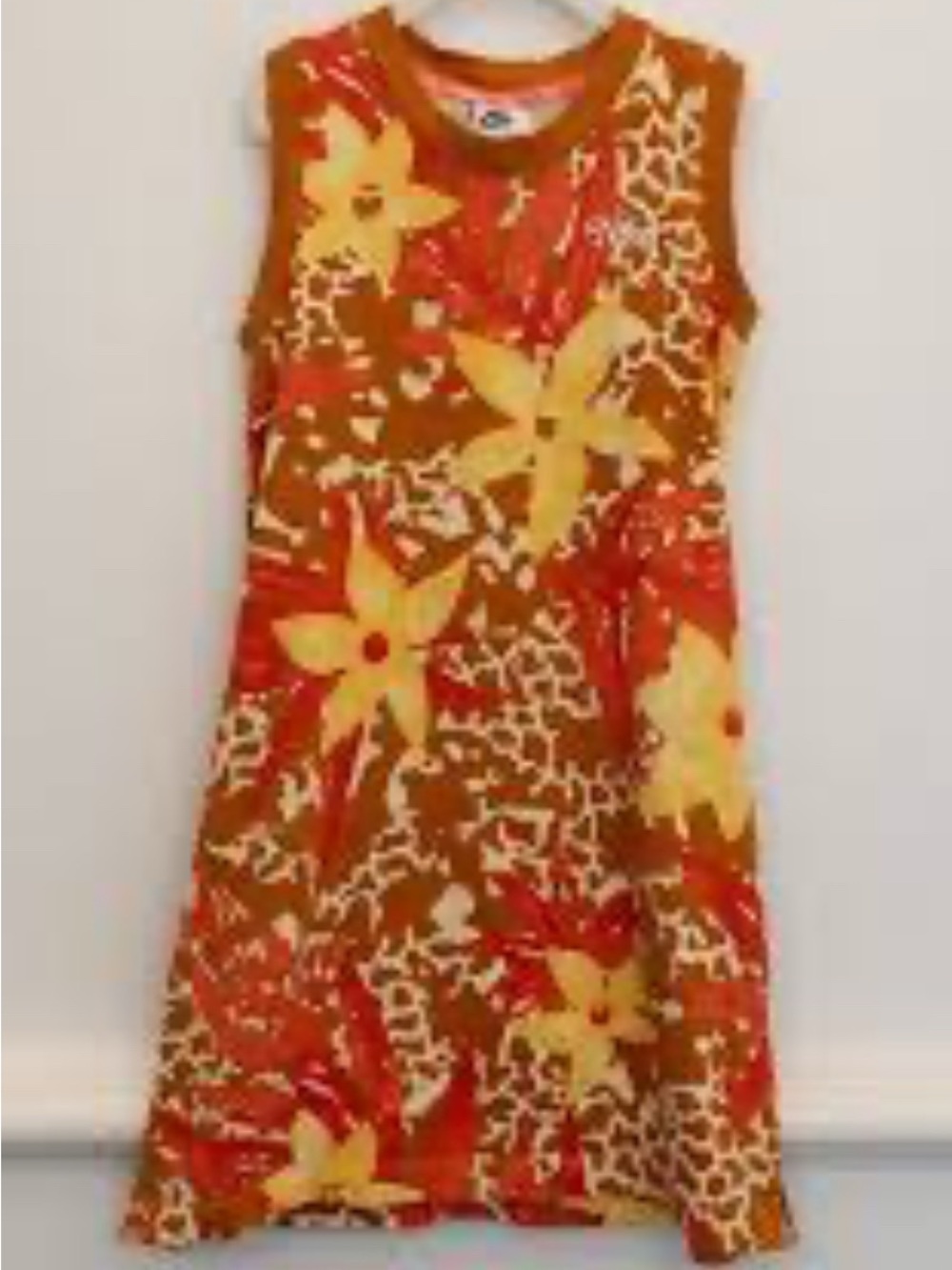 Girls' Nike (6-7) Orange Floral Sleeveless Dress